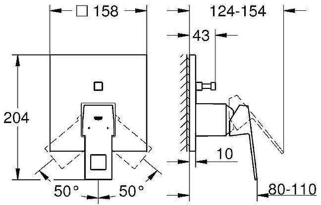 Смеситель для душа Grohe Eurocube 24062000 Хром