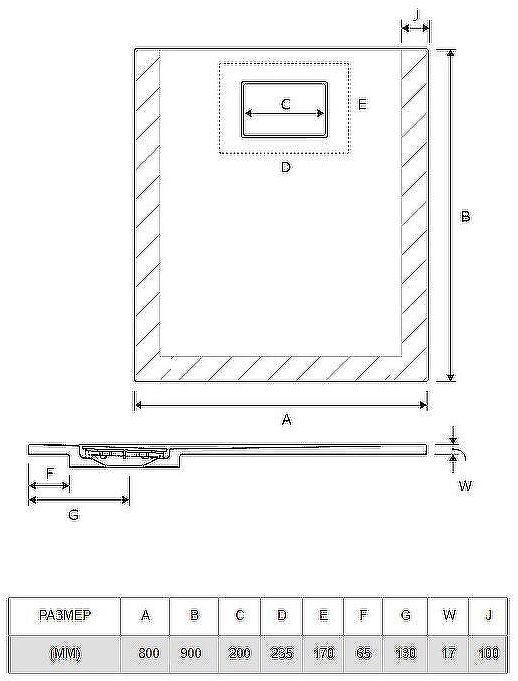 Акриловый поддон для душа Excellent Lavano Slim 90х80 BREX.1103.090.080.WHN Белый
