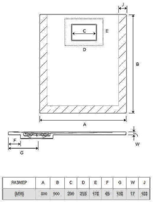 Акриловый поддон для душа Excellent Lavano Slim 90х80 BREX.1103.090.080.WHN Белый