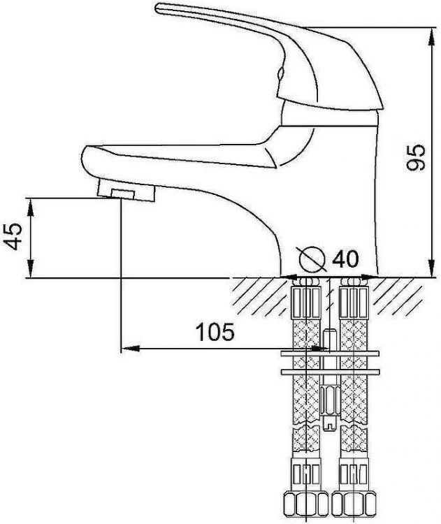 Смеситель для раковины Melodia della vita Classica MDV40720 Хром Смеситель для раковины Melodia della vita Classica MDV40720 Хром