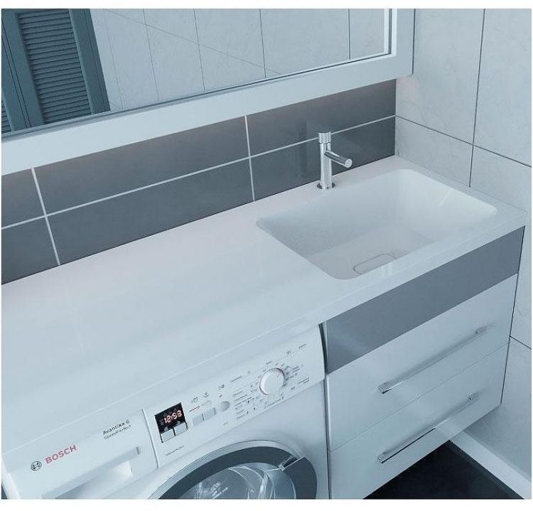 Раковина Madera Kamilla 110 R 4627173210034 с местом под стиральную машину Белая Раковина Madera Kamilla 110 R 4627173210034 с местом под стиральную машину Белая