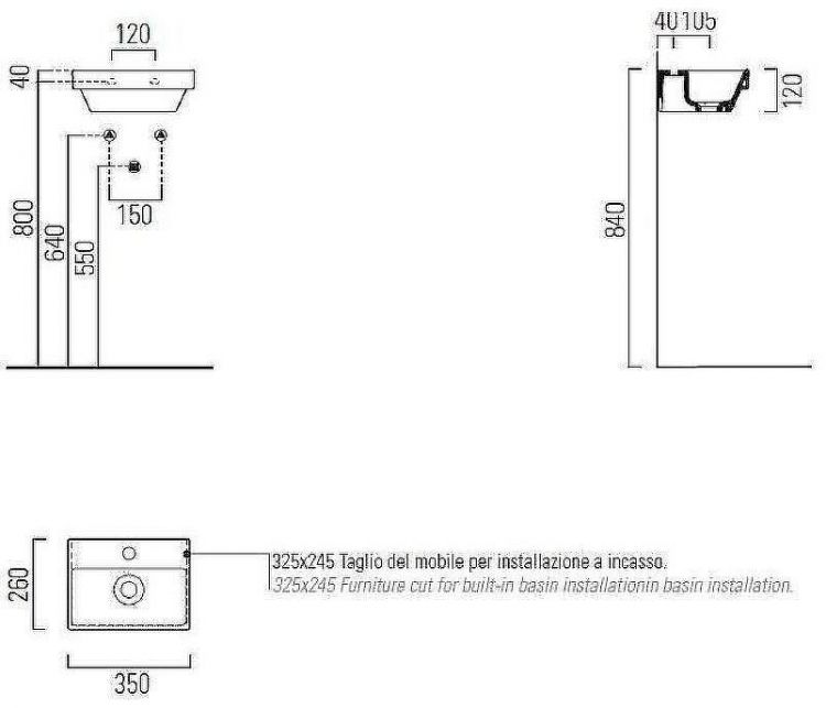 Раковина GSI Norm 35 8650111 Белая