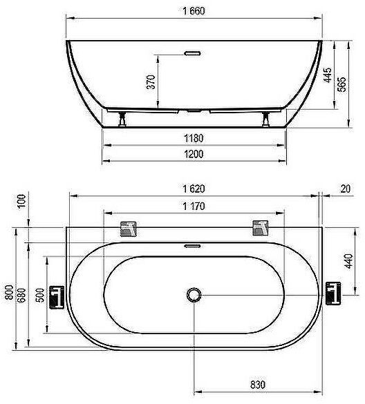 Акриловая ванна Ravak Freedom W 166x80 XC00100024 без гидромассажа