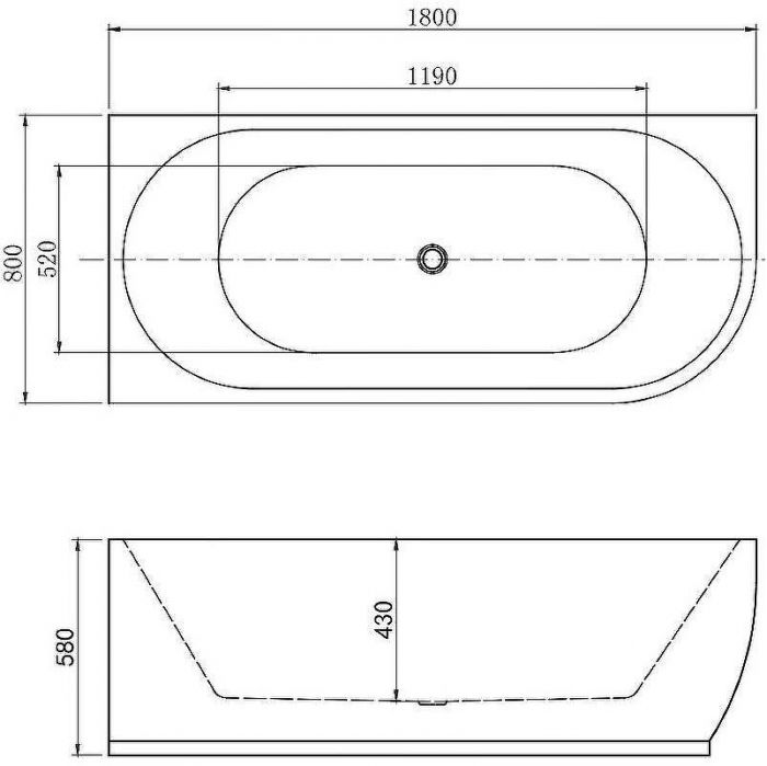 Акриловая ванна Aquanet Elegant A 180х80 260048 без гидромассажа