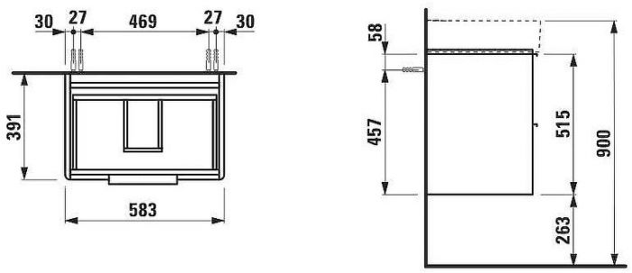 Тумба под раковину Laufen Base 60 4.0225.2.110.260.1 подвесная Белая матовая
