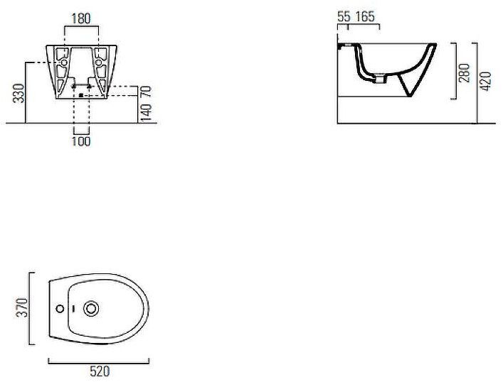 Биде GSI Modo 9864126 подвесное Ardesia opaco