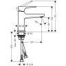 Hansgrohe Metropol Смеситель для раковины 100, на 1 отв, с донным клапаном, излив 127мм, цвет: золото