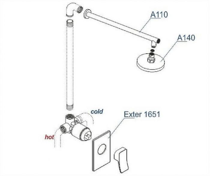Душевая система WasserKRAFT Exter A12610 Светлая бронза