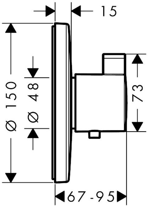 Hansgrohe Ecostat Смеситель для душа, встраиваемый, термостат, внешняя часть,  цвет: хром