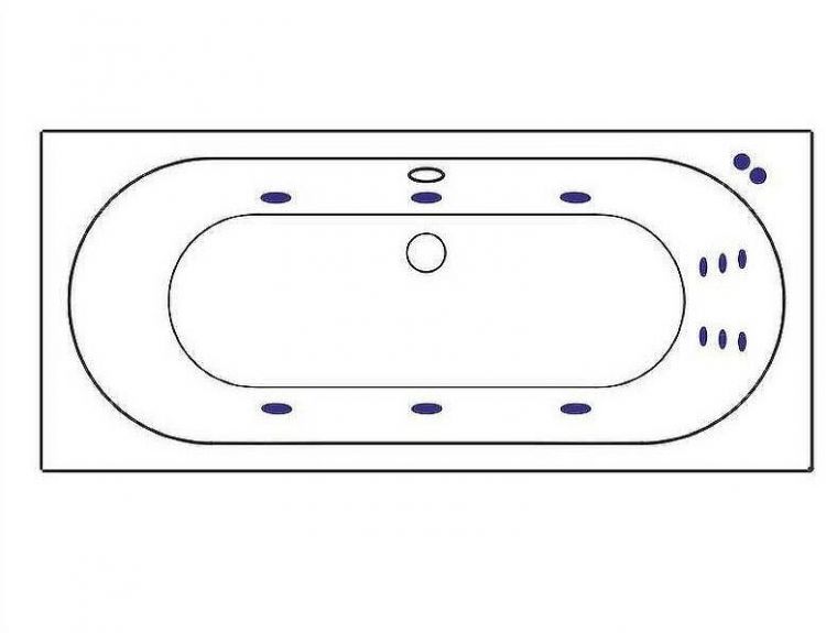 Акриловая ванна Excellent Oceana 170x75 WAEX.OCE17.LINE.CR с гидромассажем