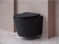 Подвесной унитаз CERAMICANOVA Balearica Rimless (цвет Чёрный Матовый) CN6000MB