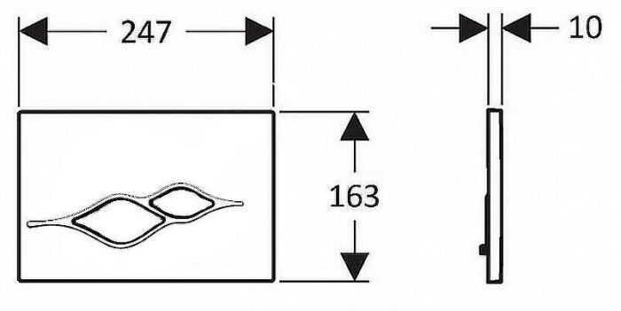 Клавиша смыва Creavit Ufo GP1002.02 Черная глянец