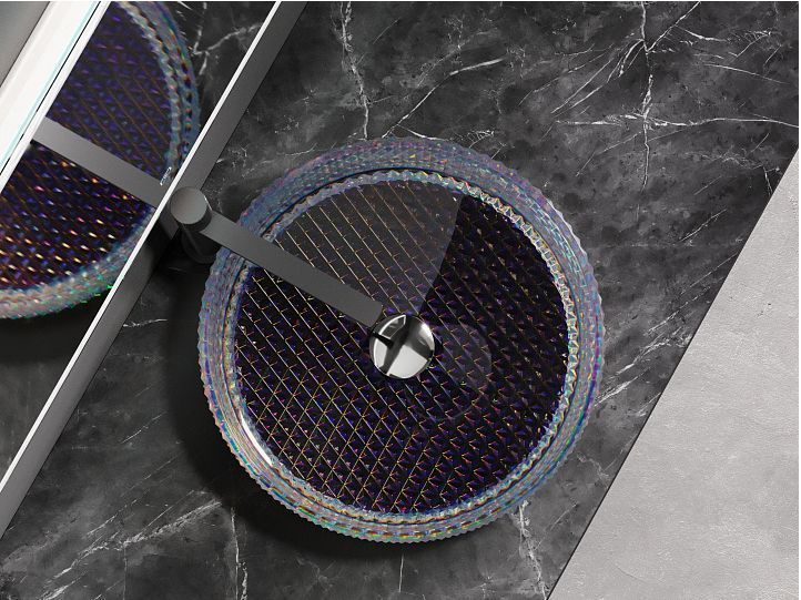 Умывальник CERAMICANOVA Cristal чаша накладная круглая (цвет неон) 360 мм CN6059