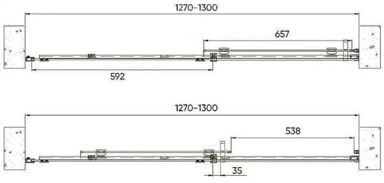 Душевая дверь Veconi Vianno VN-70 130 VN70-130-01-19C4 профиль Черный матовый стекло прозрачное