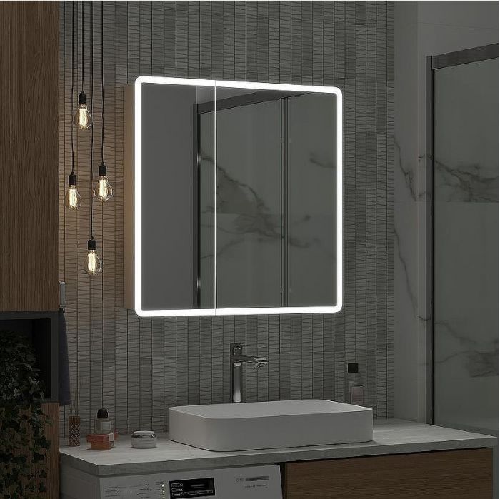 Зеркальный шкаф Reflexion Chill 800х800 RF2315CH с подсветкой Белый матовый