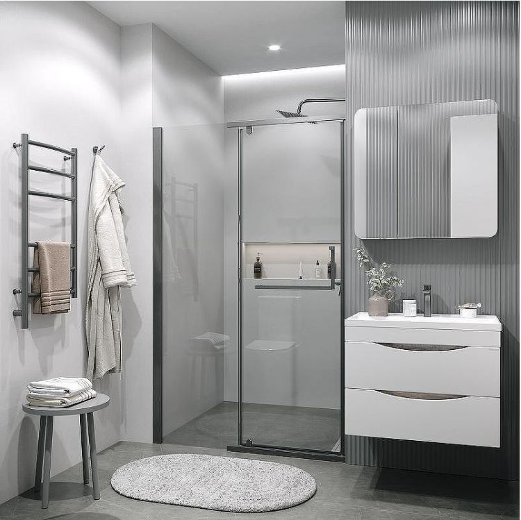 Душевая дверь Grossman Pragma 100 100.K33.03.100.42.00 профиль Графит сатин стекло прозрачное