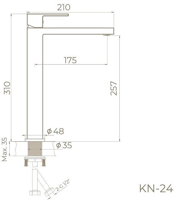 Смеситель для раковины Knotlor Stable KN-24/WY цвет Белый матовый