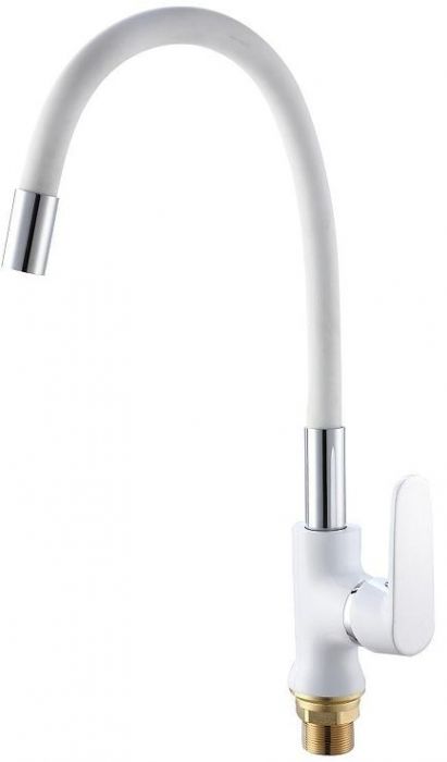 Смеситель для кухни Ростовская Мануфактура Сантехники SL123W-016F-1 Белый Хром