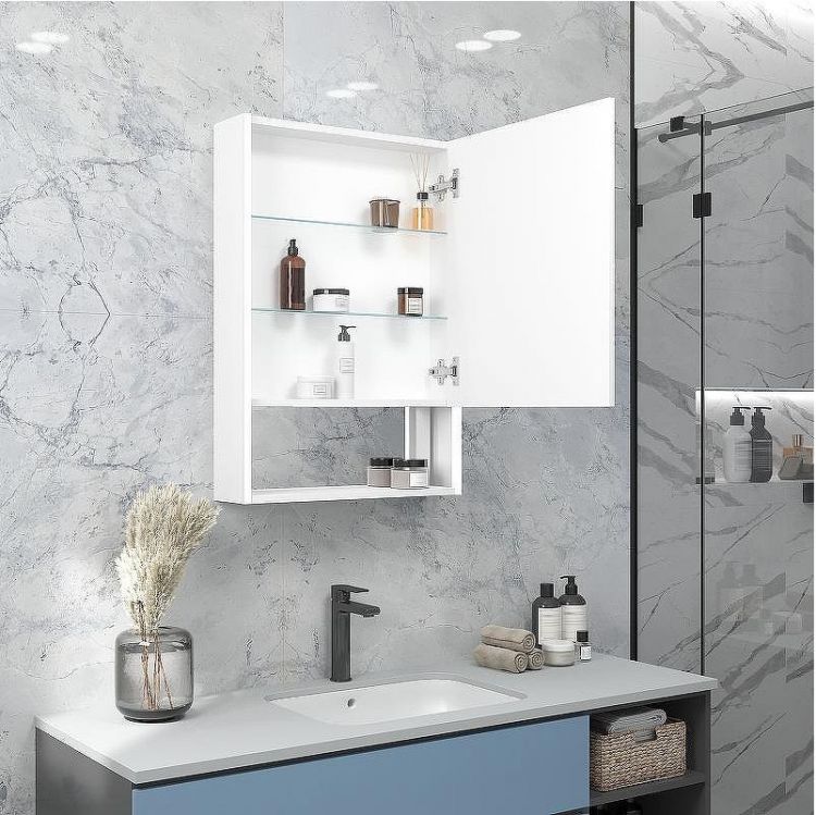 Зеркальный шкаф Reflexion Box 600х800 RF2422WH с подсветкой Белый матовый