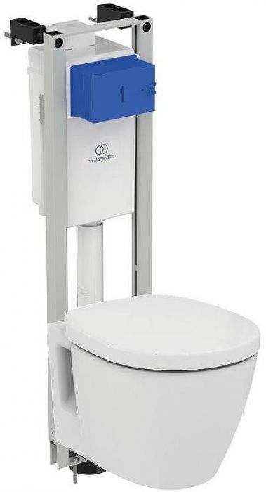 Комплект унитаза с инсталляцией Ideal Standard W220101 с сиденьем Микролифт без клавиши смыва