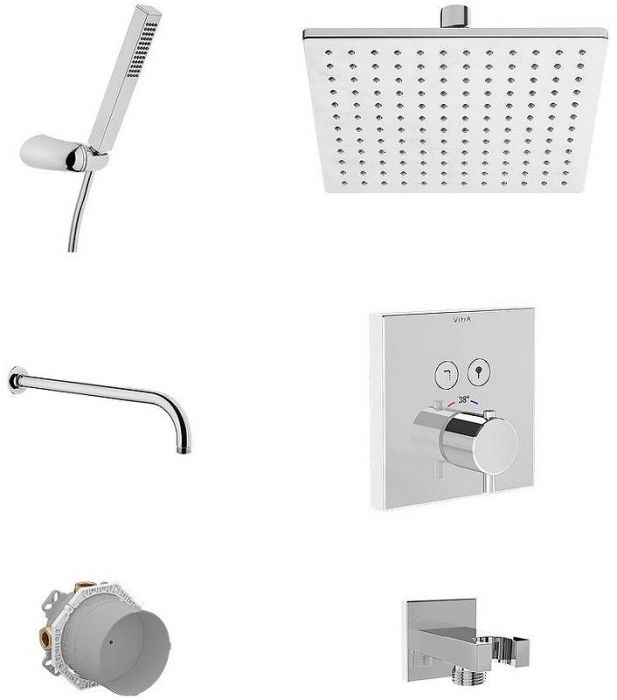 Душевая система Vitra Square A49309EXP с термостатом Хром