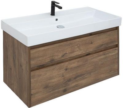 Тумба под раковину Aquanet Nova Lite Slim Synergy 100 249957 подвесная Дуб рустикальный