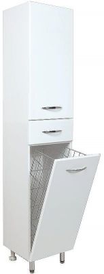 Шкаф пенал Onika Модерн 26.17 R 402607 с бельевой корзиной Белый