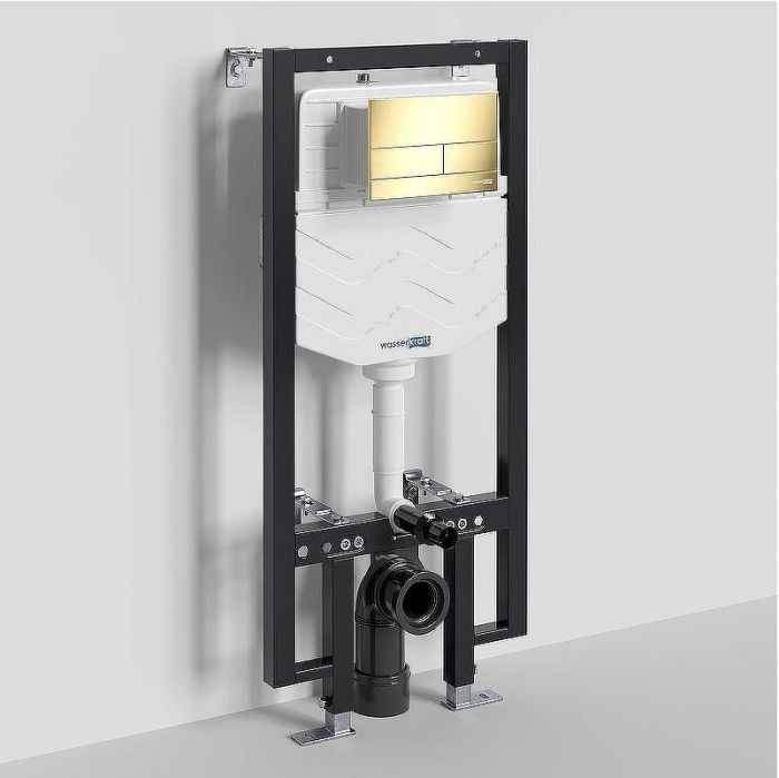 Инсталляция WasserKRAFT Vils 56TLT.010.ME.PG04 для унитаза с клавишей смыва Золото глянцевое