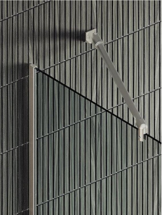 Душевая перегородка Maybah Glass MGD-732-5у 890x1950 в узком профиле Хром матовый стекло прозрачное