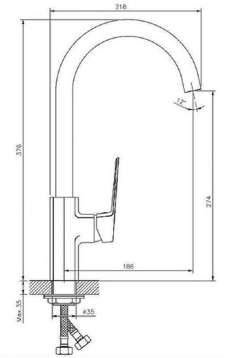 Смеситель для кухни Koller Pool Grace GR0500 Хром