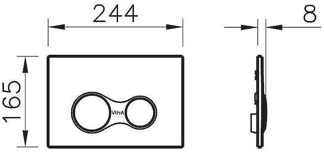 Комплект унитаза с инсталляцией Vitra Sento Rim-Ex 9830B003-7207 с сиденьем Микролифт и клавишей смыва Хром матовый