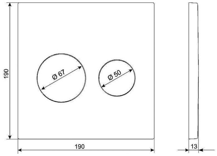 Клавиша смыва KK POL P01 SPP/174/0/K Белая глянцевая