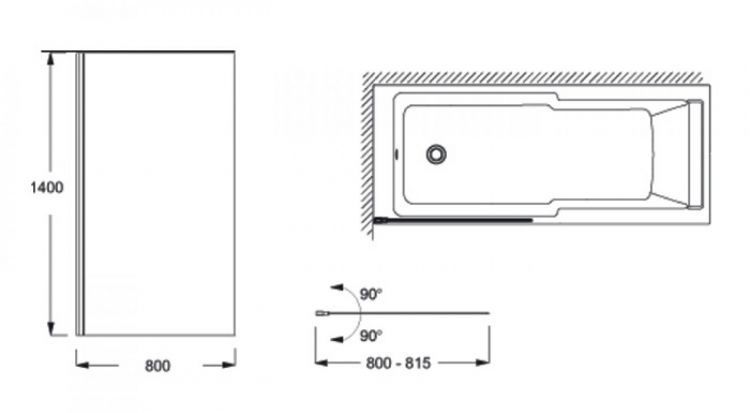 Шторка на ванну Jacob Delafon Struktura E6D042-GA