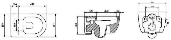Унитаз Bocchi V-Tondo 1416-006-0129 подвесной Серый матовый без сиденья