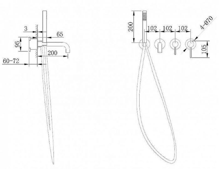 Смеситель для ванны Abber Wasser Kreis AF8130RG Розовое золото