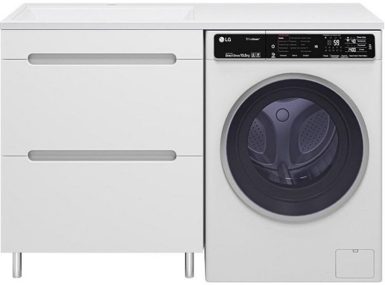 Тумба с раковиной Misty Байкал 130 L УТ000014752 Белая