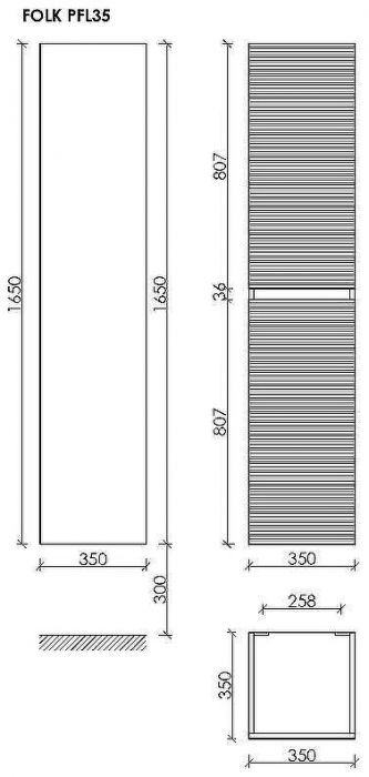 Шкаф пенал Sancos Folk 35 PFL35W подвесной Bianco