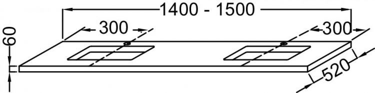 Столешница для раковины 140 см Jacob Delafon Parallel EB54-1400-N18, белый блестящий Столешница для раковины 140 см Jacob Delafon Parallel EB54-1400-N18, белый блестящий