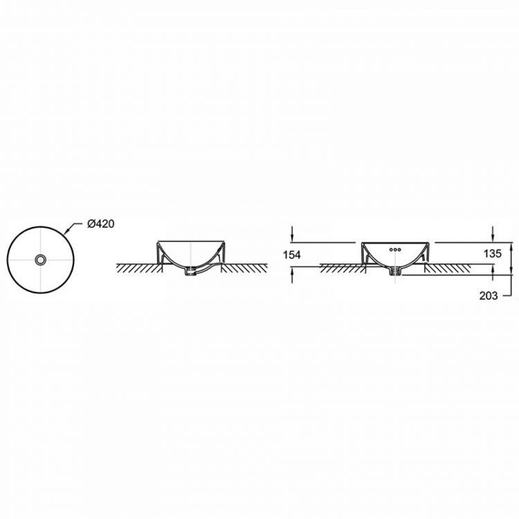 Раковина накладная 42 см Jacob Delafon Vox E14800-7, чёрный Раковина накладная 42 см Jacob Delafon Vox E14800-7, чёрный