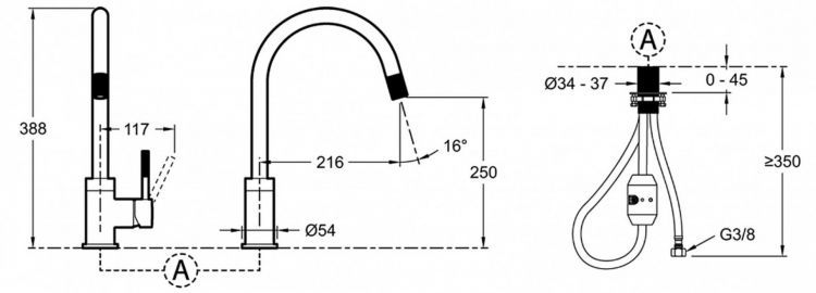 Смеситель для кухни Jacob Delafon Edgar E23309-CP с выдвижным изливом, хром Смеситель для кухни Jacob Delafon Edgar E23309-CP с выдвижным изливом, хром