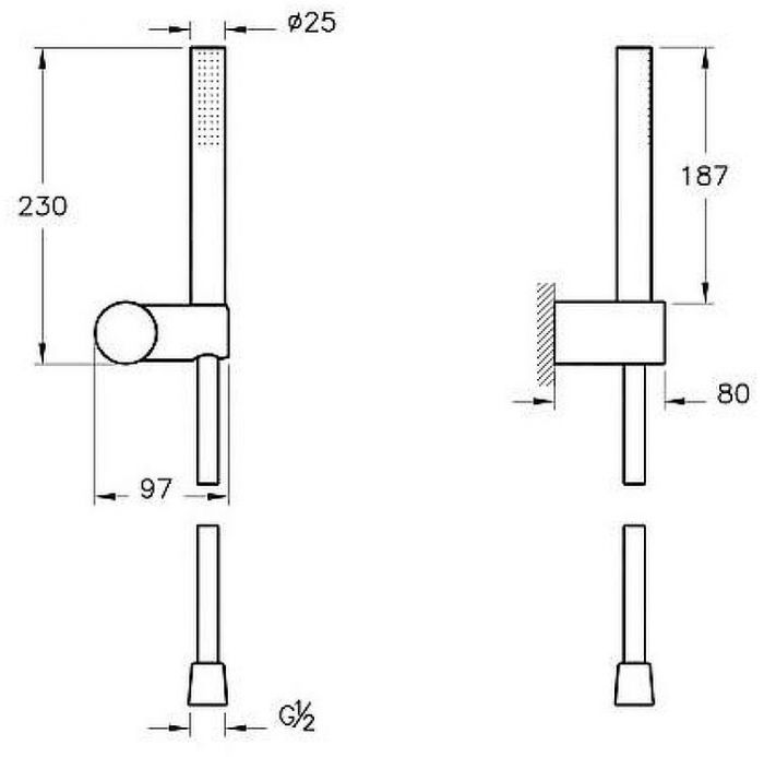 Душевой гарнитур Vitra Origin A4554336 Черный матовый