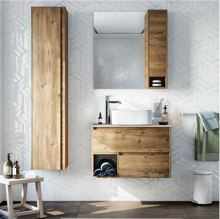 Комплект мебели для ванной STWORKI Карлстад 75 427895 подвесной Дуб рустикальный Комплект мебели для ванной STWORKI Карлстад 75 427895 подвесной Дуб рустикальный