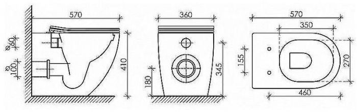 Унитаз Maretti Elena EA10PRBM14-844 приставной с сиденьем Микролифт