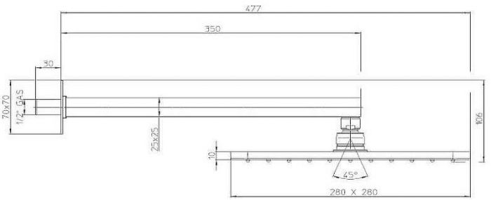 Верхний душ Bossini Cosmo H69598H.073 Черный матовый