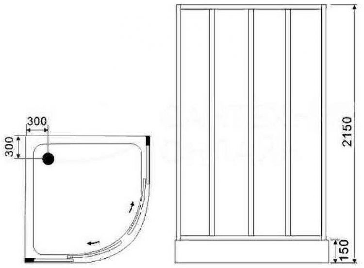 Душевая кабина Ceruttispa Viva 100х100 101B без гидромассажа
