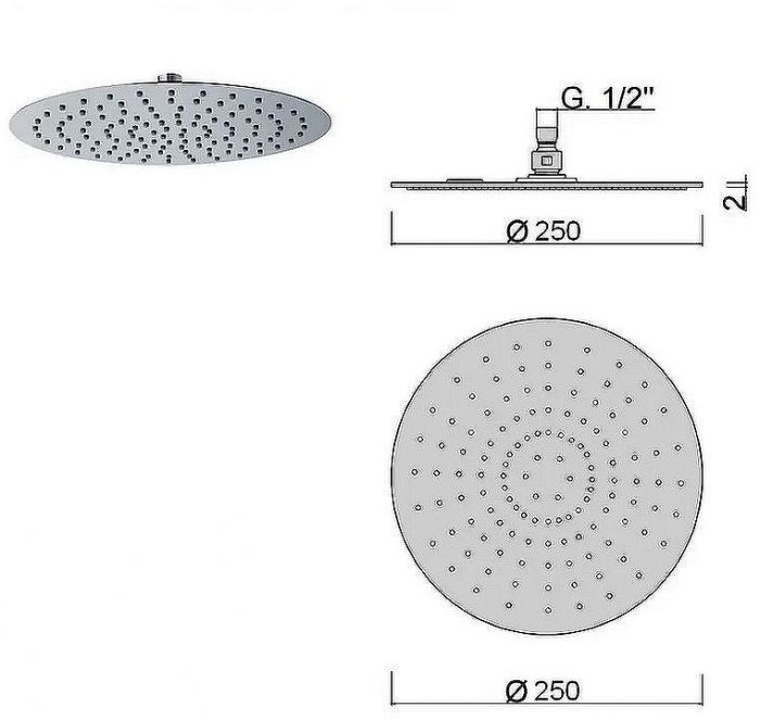 Верхний душ Giulini Futuro F1711-25X Хром