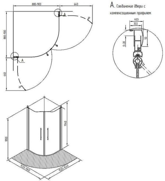 Душевой уголок Migliore Diadema 90x90 22680 профиль Бронза стекло матовое Душевой уголок Migliore Diadema 90x90 22680 профиль Бронза стекло матовое