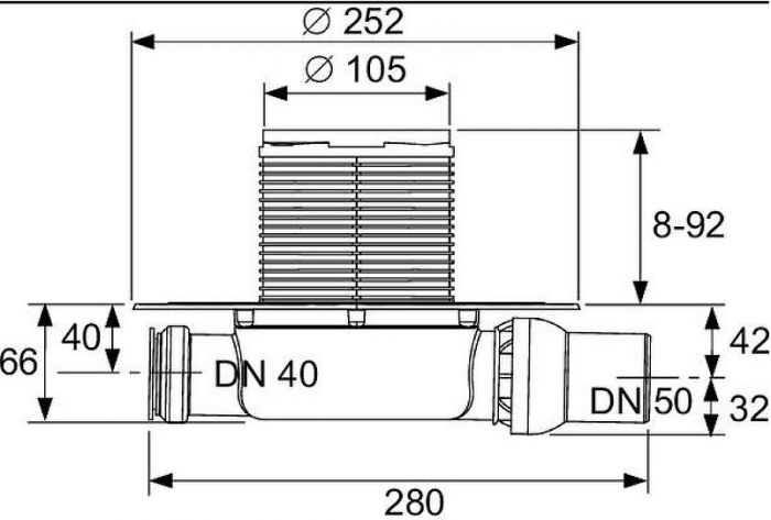 Душевой трап Tece Drainpoint 110 KDP-S110 с решеткой Хром