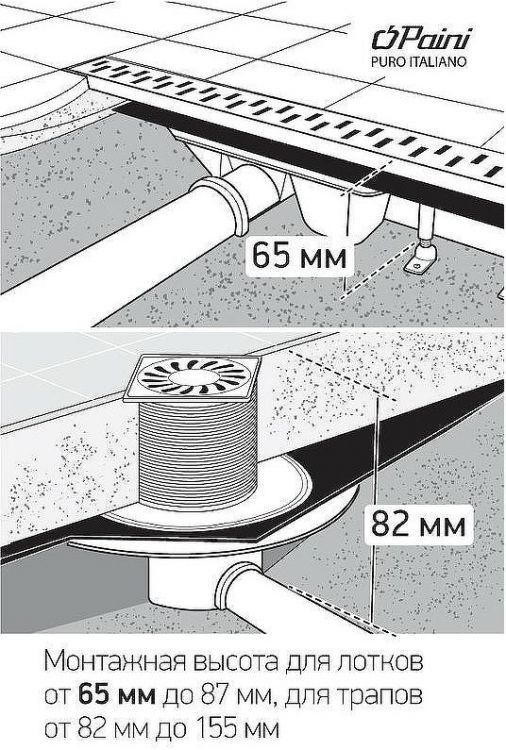 Душевой трап Paini 381E с решеткой Хром