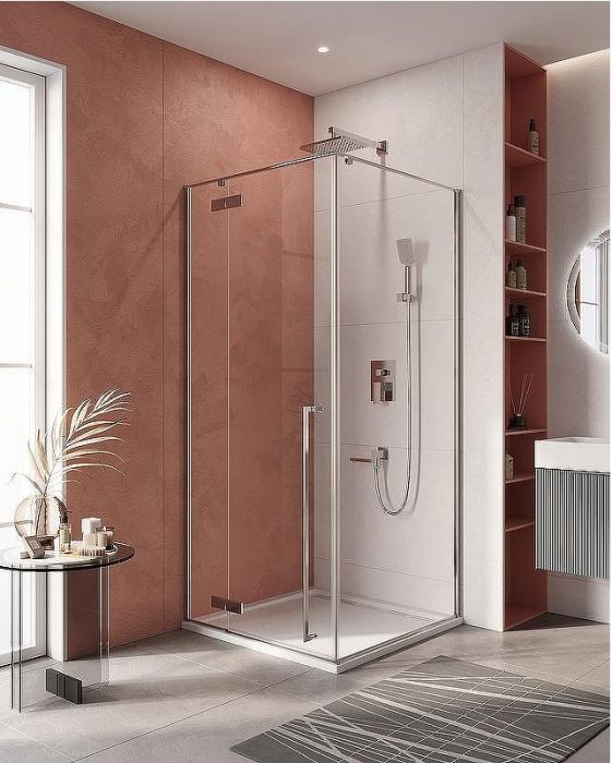 Душевой уголок Cezares Liner 90x90 L LINER-A-1-90-C-Cr-L профиль Хром стекло прозрачное